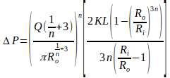 Equation for pressure drop in a cone